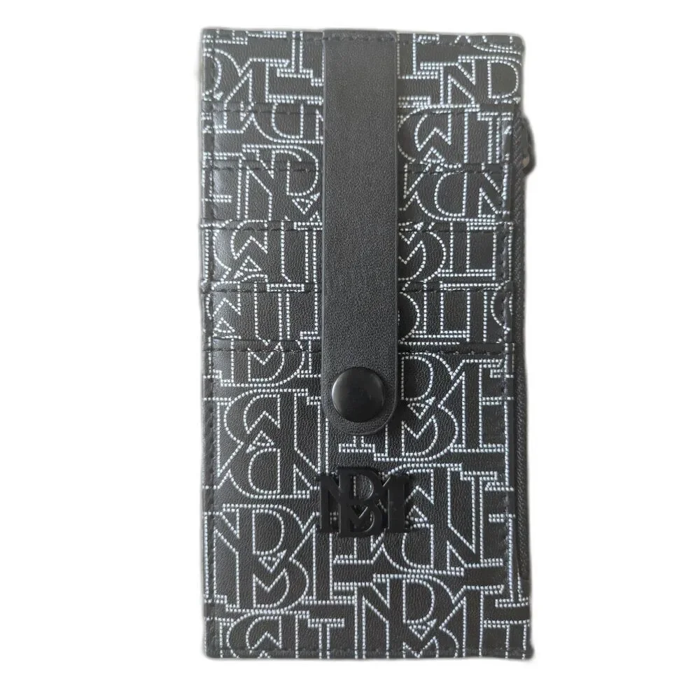NWT Badgley Mischka Black and White Vegan Leather Logo Card Holder